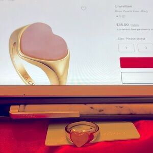 Unwritten rose, quartz heart ring